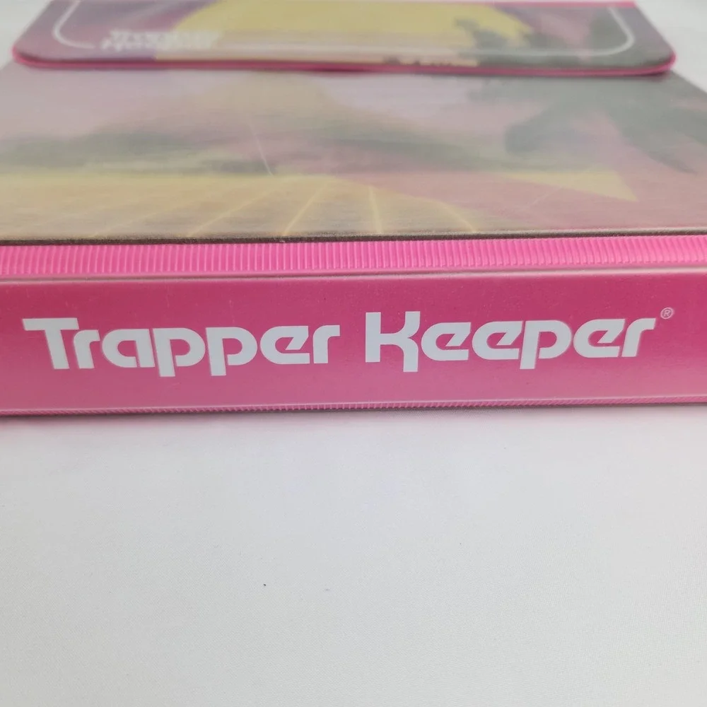 Vintage Trapper Keeper Retro Pink Sunset Binder‎ 3-Ring Pocket Clip Board